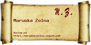 Maruska Zolna névjegykártya